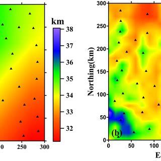 A The Crustal Thickness And B Vp Vs Ratio Of The Synthetic Model