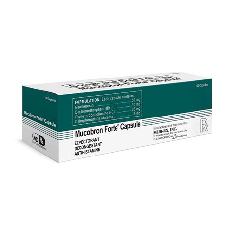 Mucobron Forte Capsule 1s Sold Per Piece Prescrption Required