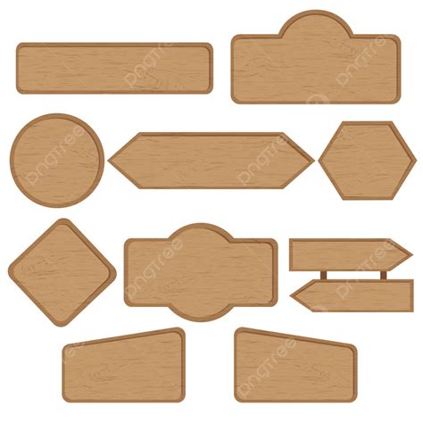 Various Wooden Signs For Use Wooden Signs Various Vertor Png And