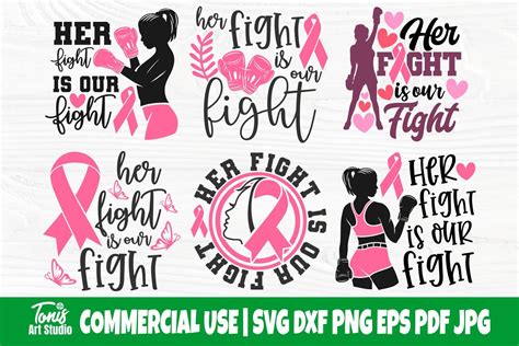 Her Fight Is Our Fight Svg Cancer Bundle Svg By Tonisartstudio