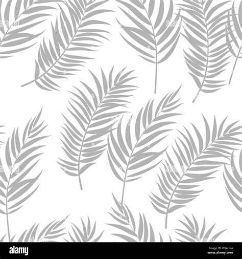 Beautifil Palm Tree Leaf Silhouette Seamless Pattern Background Vector