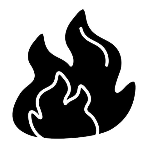 Premium Vector Fire Energy Glyph Solid Black Illustration