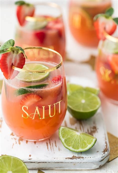 Strawberry Limemade Champagne Margarita Punch VIDEO