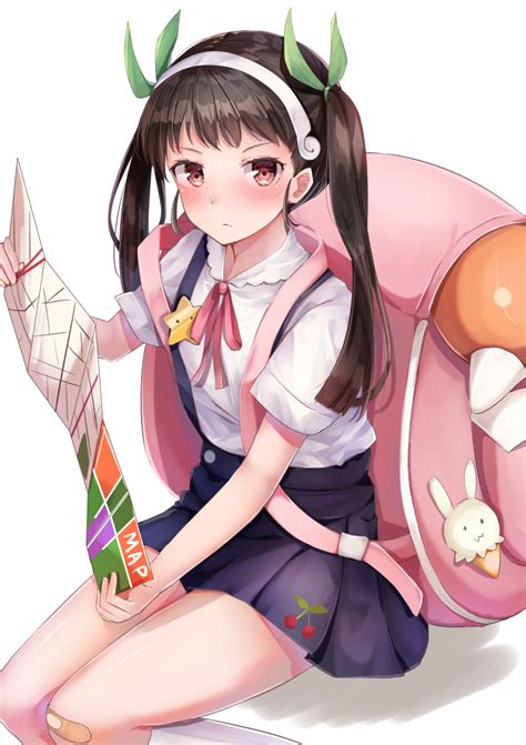 Safebooru 1girl Absurdres Backpack Bag Bakemonogatari Bandaid Bandaid