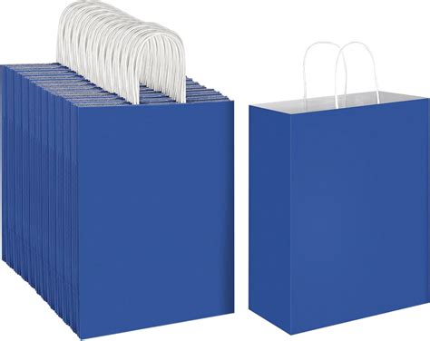 Amazon Oikss 100 Pack 10x5x13 Royal Blue Kraft Paper Bags With