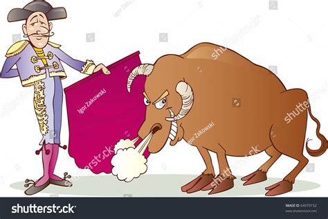 Cartoon Illustration Matador Bull Stock Illustration 64979152 - Shutterstock