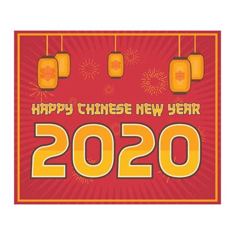 2020 Chinese Year Red And Gold Festive Banner With Rat Lantern Yuanbao Coins Stock Vector