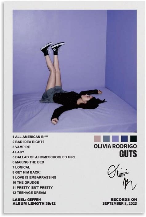 Doopz Olivia Poster Rodrigo Guts Album Cover Posters For Room Aesthetic