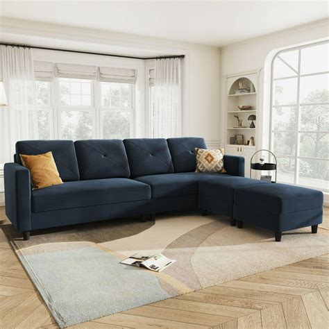 Navy Blue Sectional Sofa Bed | Baci Living Room