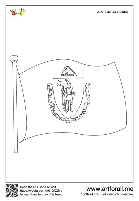 How To Draw The State Flag Of Massachusetts Usa