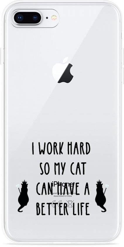 IPhone 8 Plus Hoesje Royalty Cat Zwart Designed By Cazy Bol