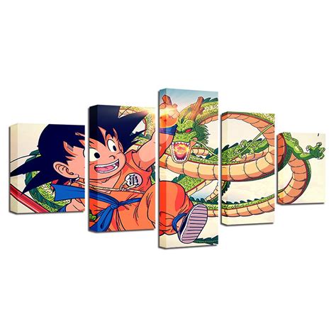 Goku Cute Anime 5 Panel Canvas Art Wall Decor Canvas Storm