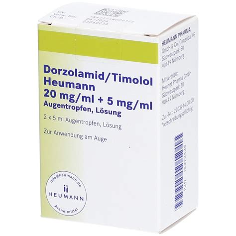 Dorzolamid Timolol Heumann Mg Ml Mg Ml Atr X Ml Mit Dem E Rezept