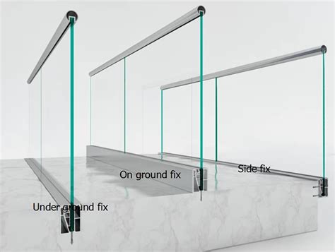 Aluminium U Channel Railing Balcony Glass U Channel Floor Mounted