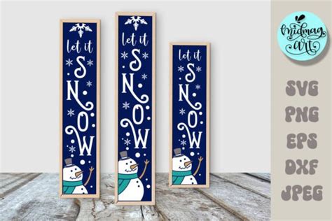 Let It Snow Porch Sign Svg Winter Porch Graphic By Midmagart