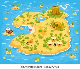 Cartoon Island Map