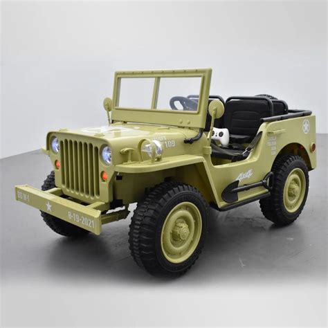 VOITURE ÉLECTRIQUE ENFANT JEEP WILLYS 3 PLACES 12V PITRIDER France