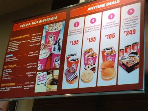 Menu At Dunkin Donuts Quezon City L8