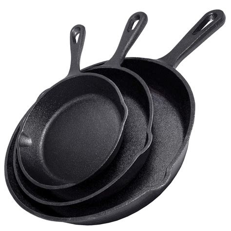 Simple Chef Cast Iron Skillet 3 Piece Set Best Heavy Duty