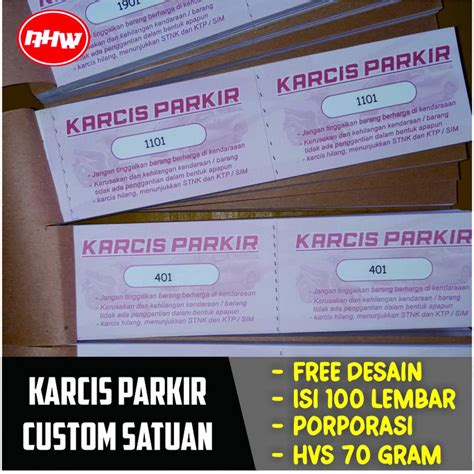 Jual Karcis Parkir Satuan Custom Shopee Indonesia