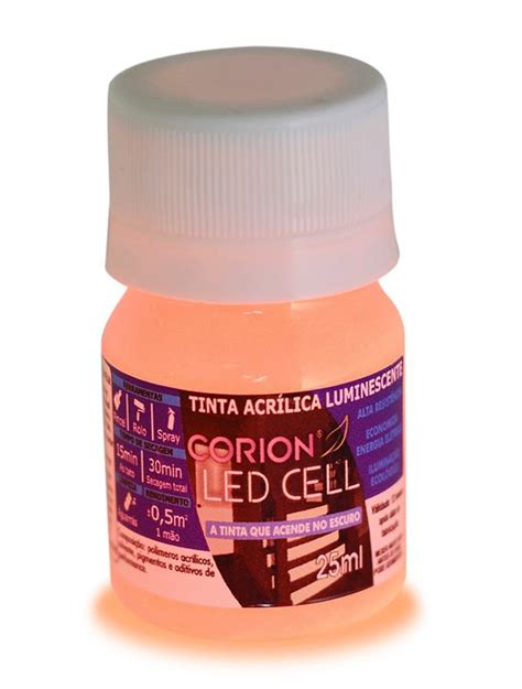 Kit Tinta Corion Led Cell Glow 25ml Primer Fotoluminescente Brilha