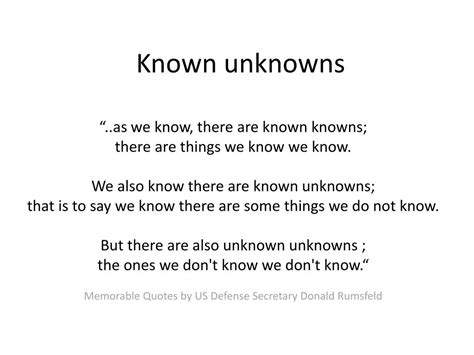 Donald Rumsfeld Unknown Unknowns Video | FindRate