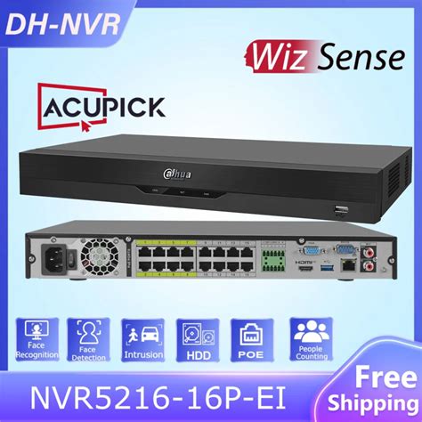 Dahua 16CH 16PoE 2HDDs WizSense NVR NVR5216 16P EI AI By Camera Face