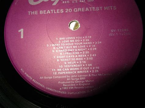 The Beatles 20 Greatest Hits Rare 1st Press W Misprint