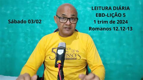 Leitura Di Ria Ebd Li O Adultos Trim De Romanos