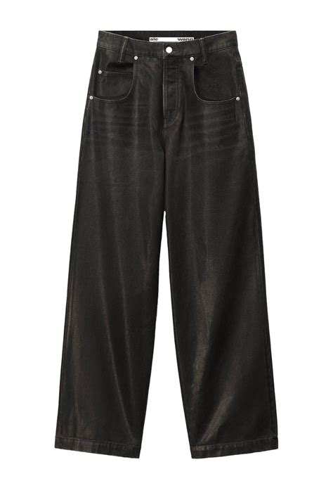 Alexander Wang Wide Leg Coated Denim Jean Grey Aged Grace Melbourne