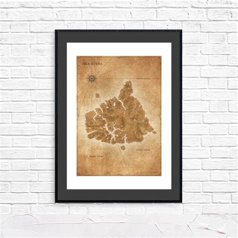 Jurassic Park Isla Sorna Map Poster Isla Sorna Site B Map Etsy Canada