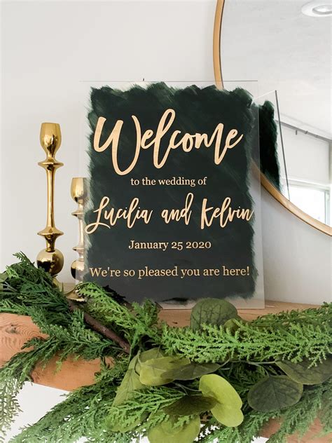 Personalized Painted Back Welcome Sign Brushed Back Acrylic Etsy