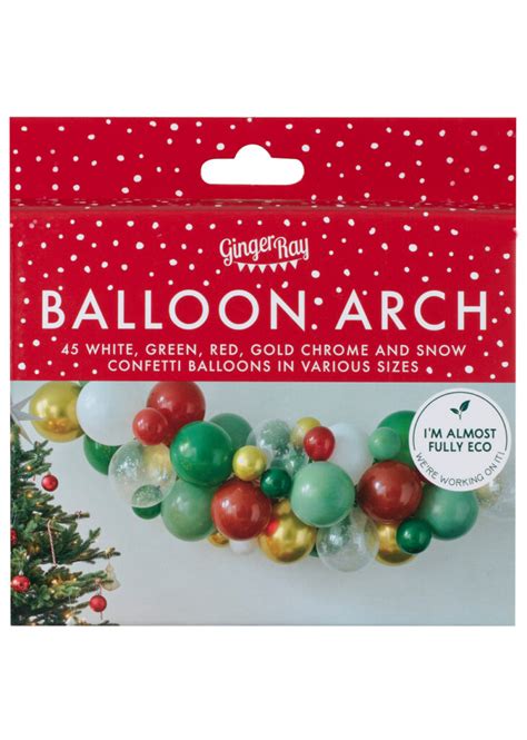 Arche Guirlande De Ballons Blancs Rouges Verts Gold Ginger Ray