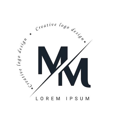 Dise O De La Letra Del Logotipo Mm Con Un Corte Creativo Dise O Del