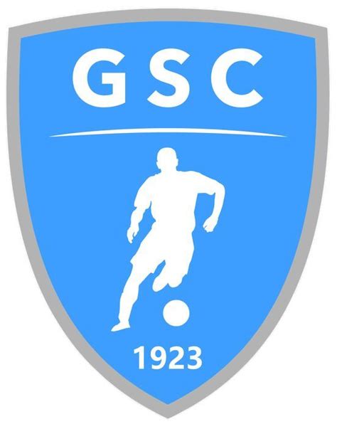 The Logo For The Soccer Team Gcsc Is Shown In White On A