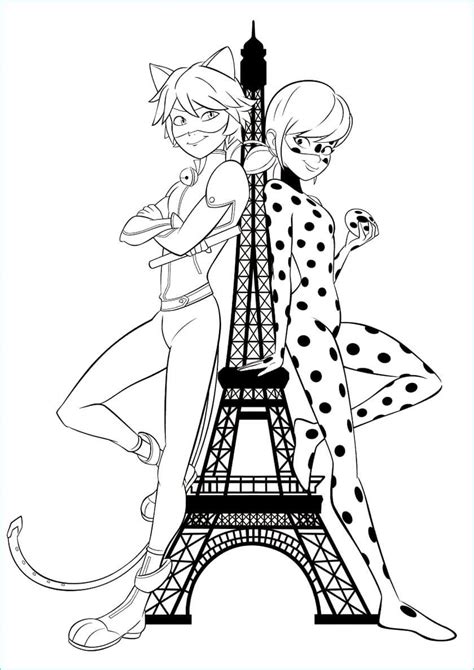 Coloriage Lady Bug Et Chat Noir