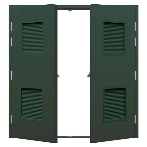 Louvred Double Fire Exit Door Lathams Steel Doors