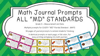 Gr Math Journal Prompts Topic Florida Standards Color Md Measurement