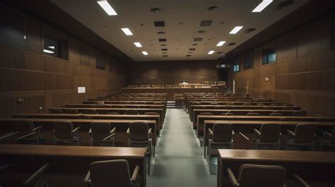 Premium AI Image | A Photo of a College Lecture Hall with Seats and Projector