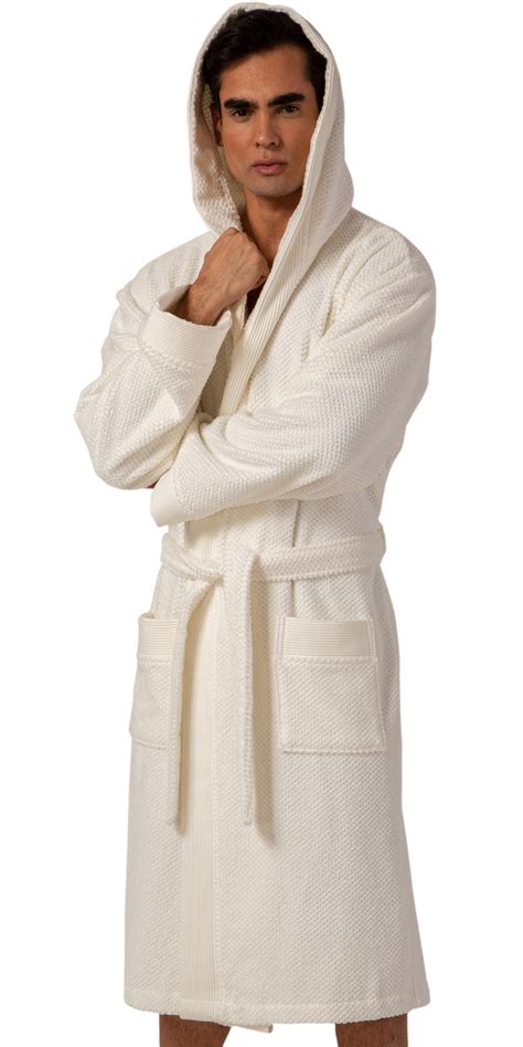 Seyante Turkish Cotton Luxury Bathrobe Mens Hooded Big Tall Loose