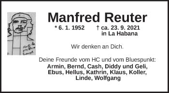 Traueranzeigen Von Manfred Reuter Trauer Flz De