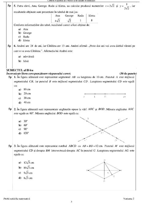 Foto Subiecte Matematic La Evaluarea Na Ional Ce Exerci Ii Au