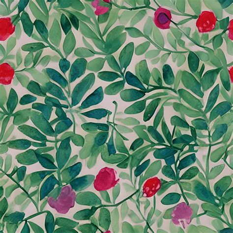 Matisseinspired Watercolor Roses And Leaves Pattern Creative Fabrica