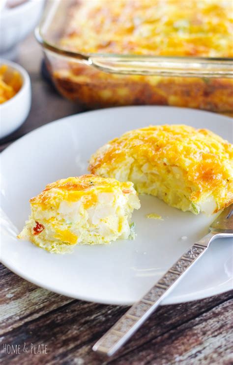 Easy Cheesy Hash Brown Egg Casserole No Meat Home And Plate Recipe Favorite Breakfast