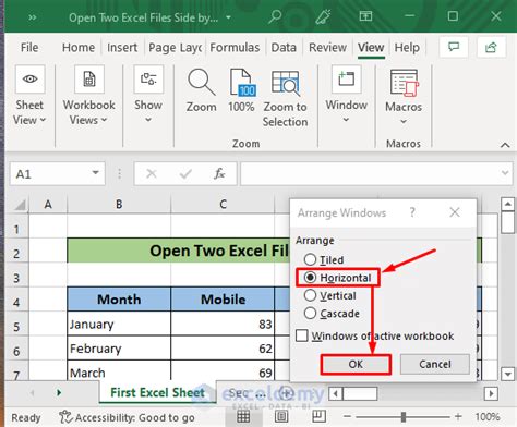 How To Open Two Excel Files Side By Side Methods