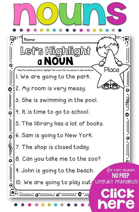 Lesson Plan 1st Grade Nouns