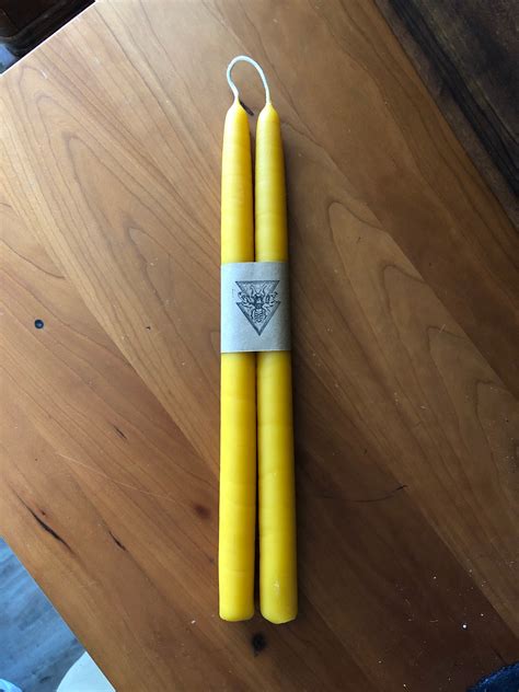 Beeswax Taper Candles 100 Pure Beeswax Hand Dipped 2 Etsy