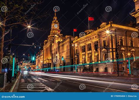 The Bund in Shanghai at Night Editorial Stock Image - Image of ...