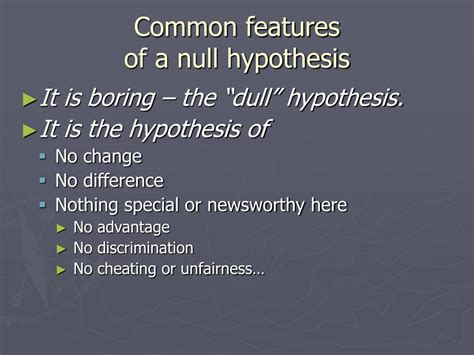 PPT Common Features Of A Null Hypothesis PowerPoint Presentation