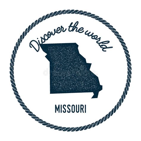 De Kaart Van Missouri In Wijnoogst Ontdekt Het Wereldrubber Vector